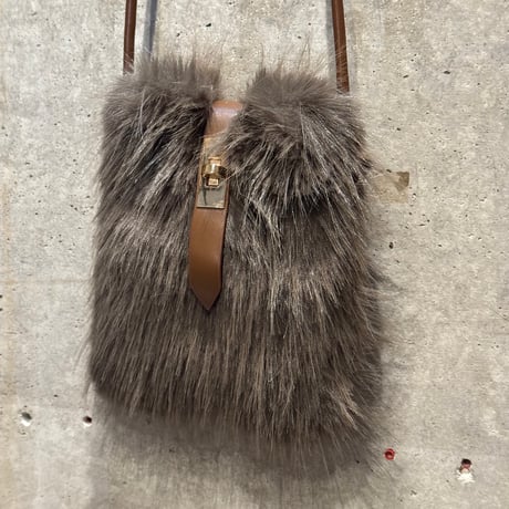 2512BG046(S) / Fake fur Mini Shoulder Bag (Brown Mix)