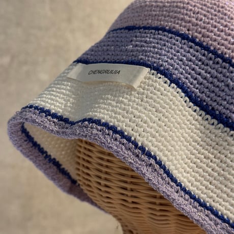 2508HW0099(S) / Glitter border knit cap（Lavender）