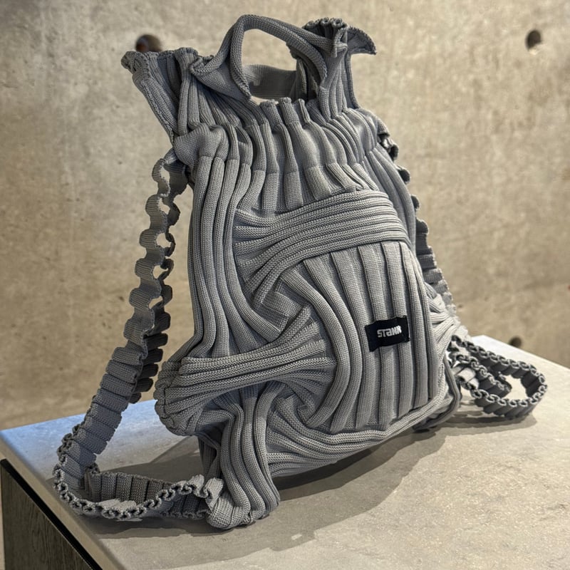 2508BG037(S) / Shirring knit 2way Bag (Gray) |
