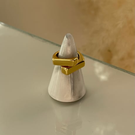 2311RG0349 / Square cross ring（Gold）