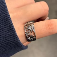 【Select】IM26AC_RG031/ Vintaged Flower Grunge Ring（Silver）