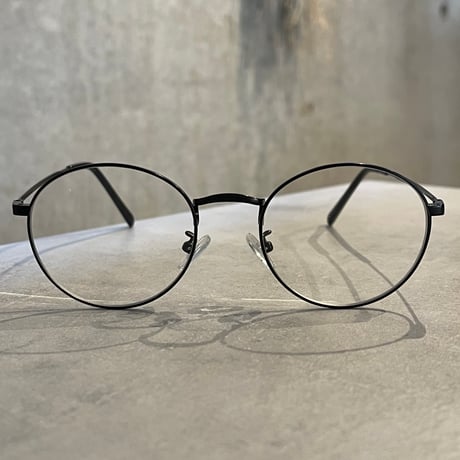 SE26SG_CA014（S） / Metal Round Frame Sunglasses (Black/Clear)