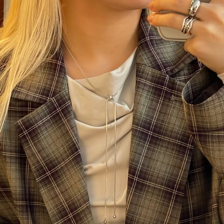 2510NC0362 / Slide choker chain Necklace（Silver）