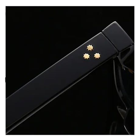 【 Select 】Vintage Retro Rivets Square Design Sunglasses (Black)