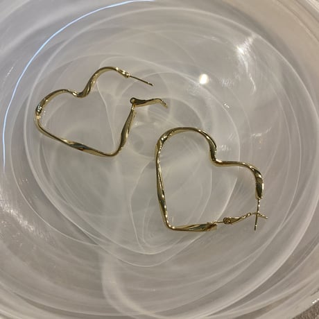 metal twist heart Pierce（Gold） / 2211_PR0537