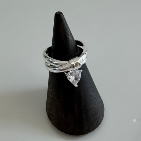 2606RG0811 / Heart stone charm ring（Silver）