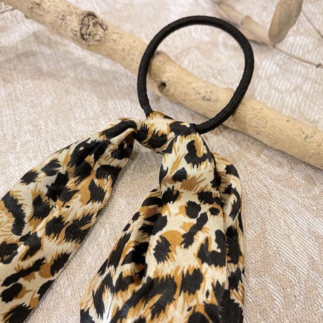 Simple ribbon Hair tie（leopard）/ HA-092