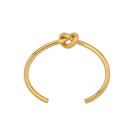 2408BR0055／Metal Knot Twisted Bangle（Gold）