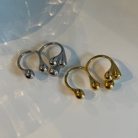 2311RG0346 / Thick double finger ring（Gold）