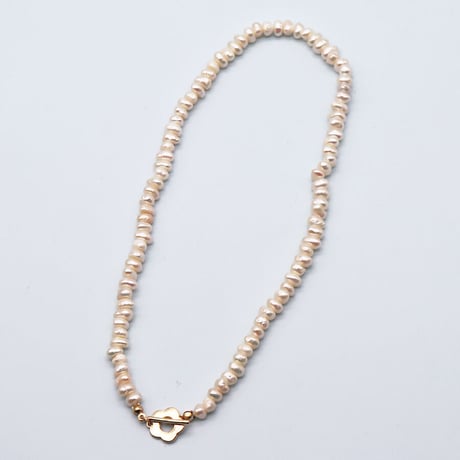 Metallic Florets Freshwater Pearl Necklace（Pearl）  / 2106-NC073