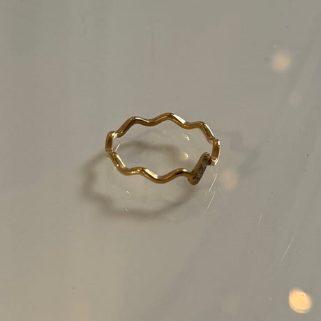 2603RG0752 / Stone wave ring（Gold）