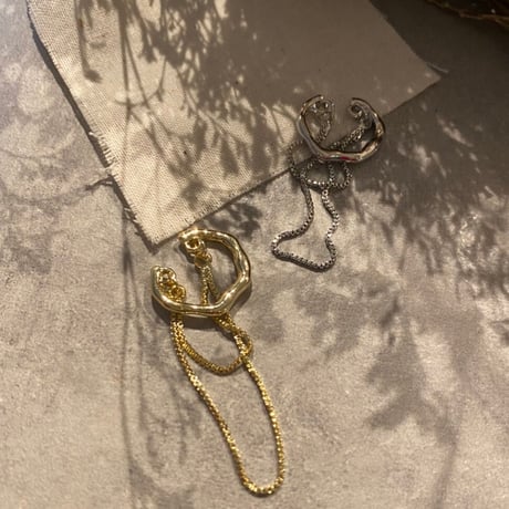 EC106 / Craft metal chain Earcuff(Silver)