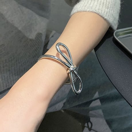 23SSBR004 / Metal Creative Bowknot Bangle（Silver）