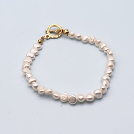 Mantel Freshwater Pearl Bracelet（Pearl）/ 2106-BR061