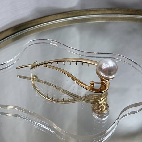 Metal cross pearl Hair clip（Pearl）/ HA-083