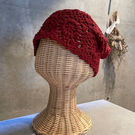 2506HW0093(S) / Crochet lace knit cap（Red）