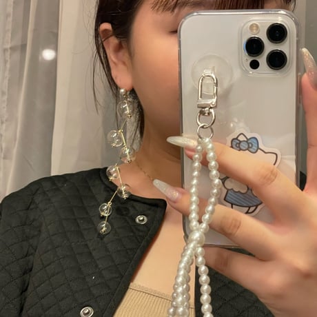 2404PR0707 / bubble ball asymmetrlong pierce （Gold）