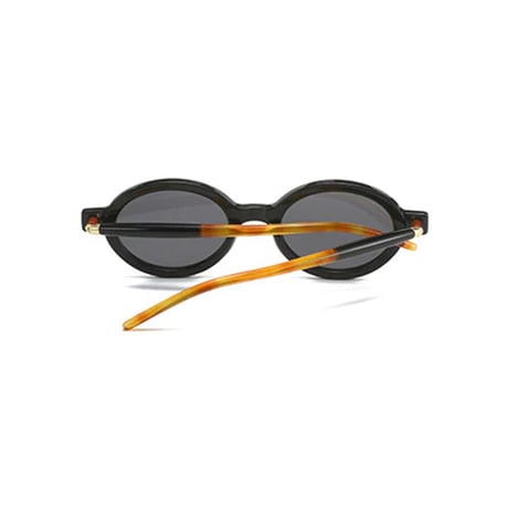 【 Select 】 Oval Double Color Vintage Sunglasses (Black)