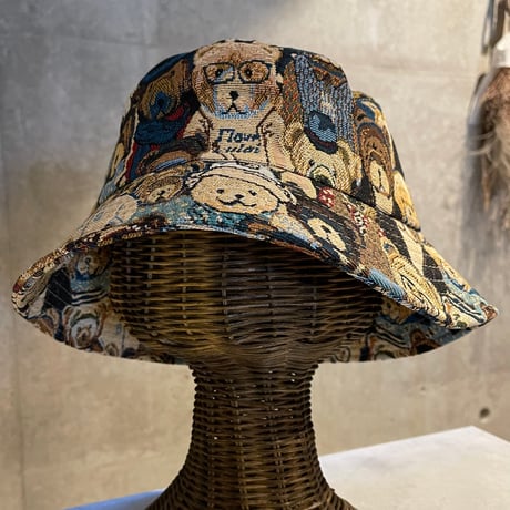 2601HW059(S) / Jacquard Bear Hat（Navy）