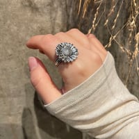 【Select】IM26AC_RG047/ Vintage Sunflower Ring（Silver）