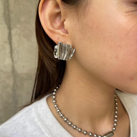 2304PR0556 / metal asymmetry irregular Pierce（Silver）