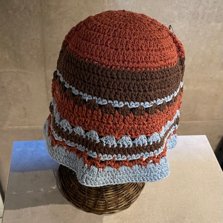 2504HW0081(S) / Contrast color knit bucket hat（Blue）