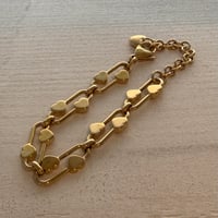 2605BR0131 / Heart circle chain Bracelet（Gold）