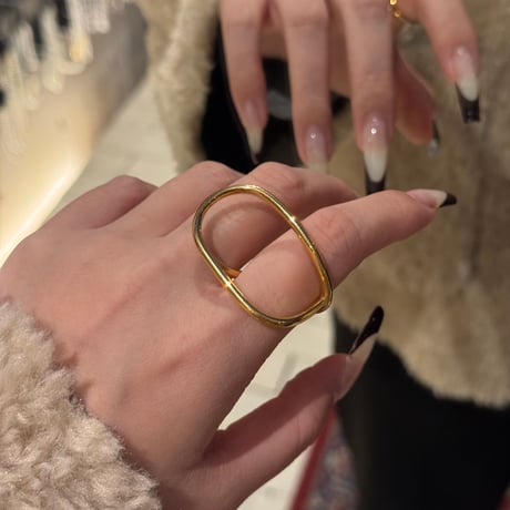 2504RG0617 / 2Way double finger ring（Gold）