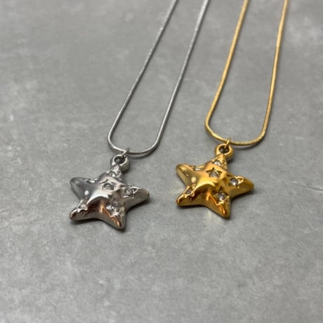 2606NC0400 / Metallic star pendant Necklace（Gold）