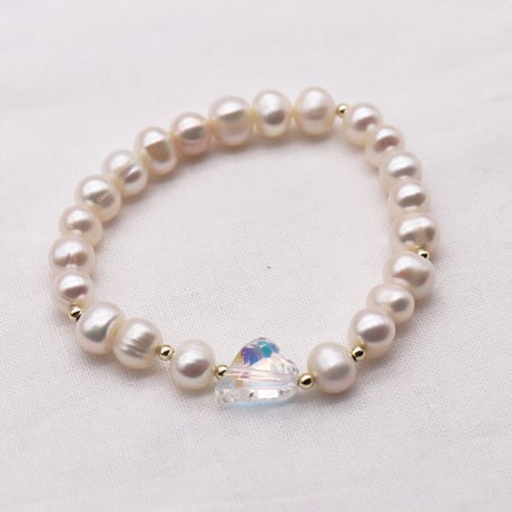 Irregular Pearl Herat Charm Bracelet（Pearl）/ 2106-BR057