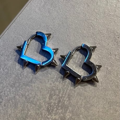 2508PR0800 / Thorn Heart shape Hoop pierce（Silver/T0.2）