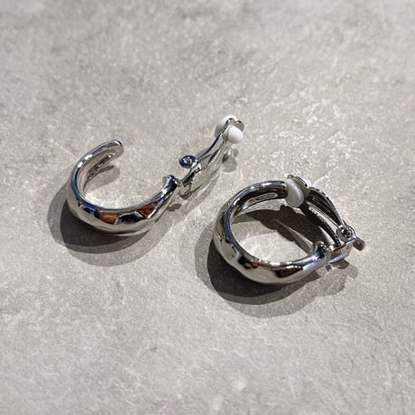 Round craft hoop Earring（Silver）/ 2210_ER0119