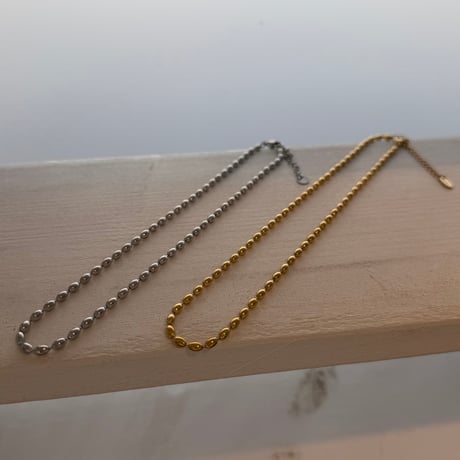 2605NC0394 / Oval ball chain Necklace（Silver）