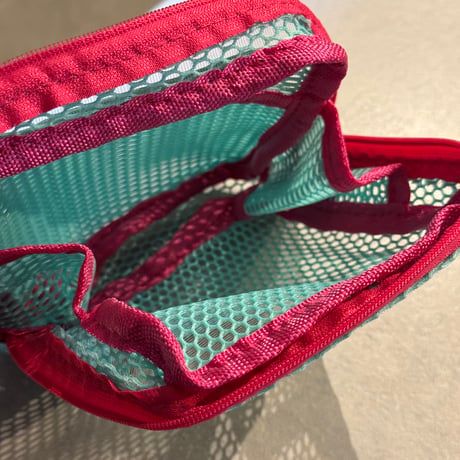 2504GS037(S)/ Multi Mesh Pouch (Mint green×Blue)