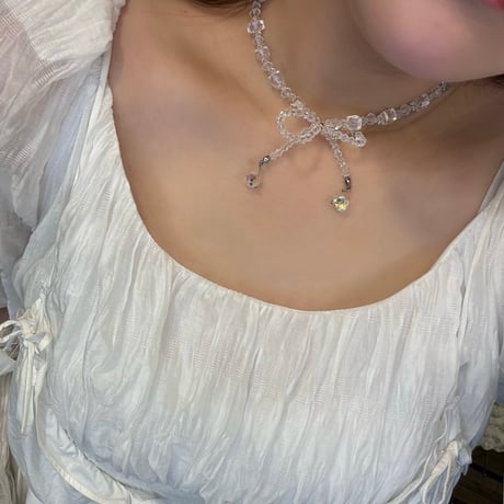 2407NC0259 /  Bijou ribbon necklace（Clear）