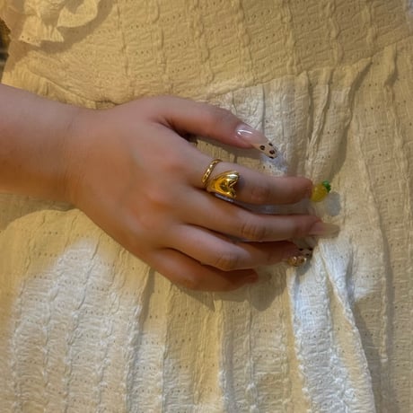 2408RG0505 / Wave Heart Design ring（Gold）