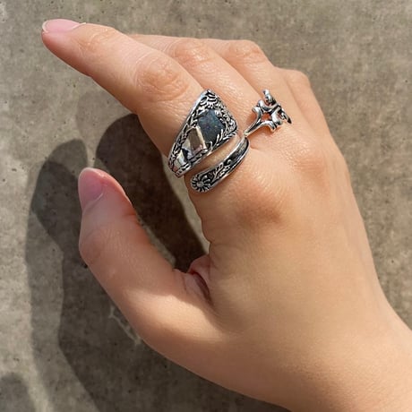 2412RG0557 / Cross  Flower  design ring（Silver）