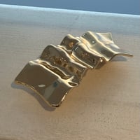 2604HA0086(S)/ Square crumpled metal barrette（Gold）