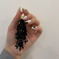 Hanging  Tassel  Flower Lace Earrings（Black） /  2112_ER091