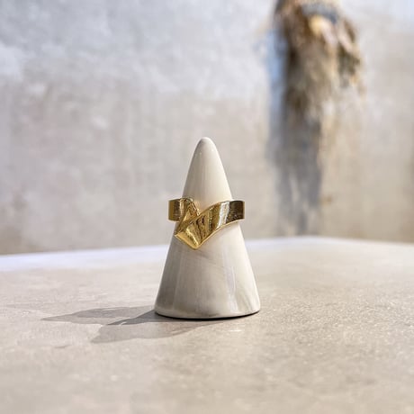 Metal fold design ring（Gold） / 2210-RG0226