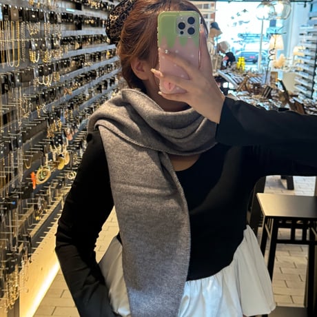 2509GS042(S)/Knit Triangle Stall（Black)