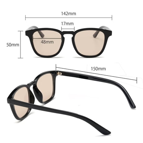 【 Select 】Square Flat Lens Sunglasses (Black/Lt.Smoke)