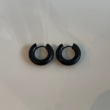 2506PR0792#A / Stainless hoop pierce / 5mm 2cm（Black）