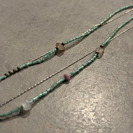 2503NC0324／  double stacking  necklace（Green）