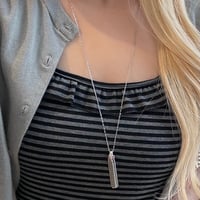 2509NC0360 / Fringe charm Long Necklace（Silver）