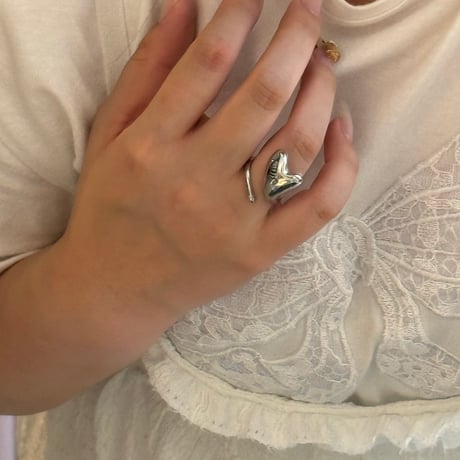 2408RG0505 / Wave Heart Design ring（Silver）
