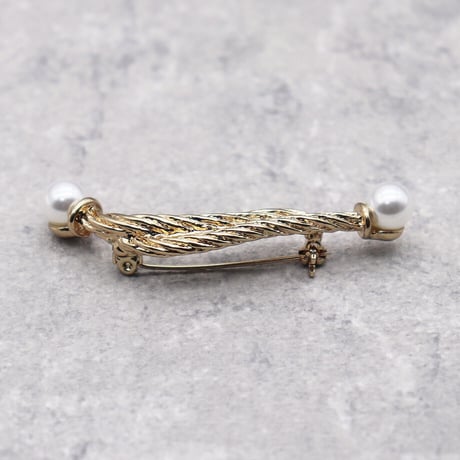 Vintage Rope Pearl Brooch（GOLD） / OT-003