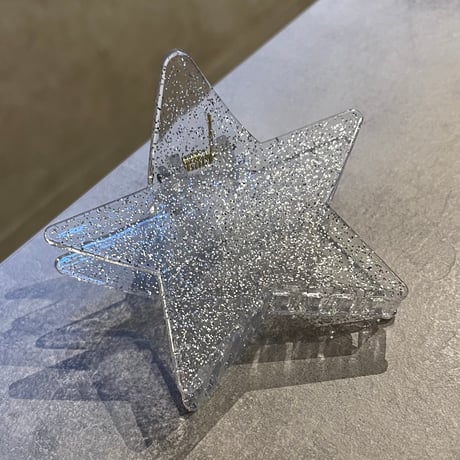 2508HA0071 / Star motif Glitter Hair Clip（Clear)