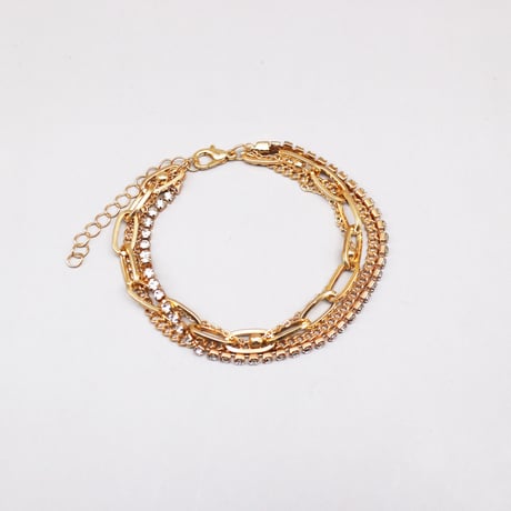 quadruple design Chain Bracelet（Gold）/ 2111_BR0125