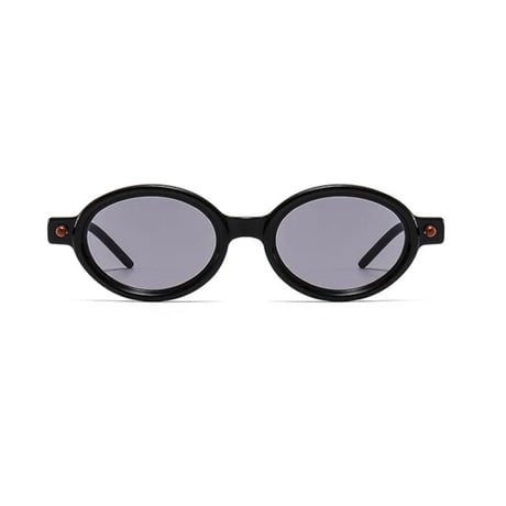【 Select 】 Oval Double Color Vintage Sunglasses (Black White)